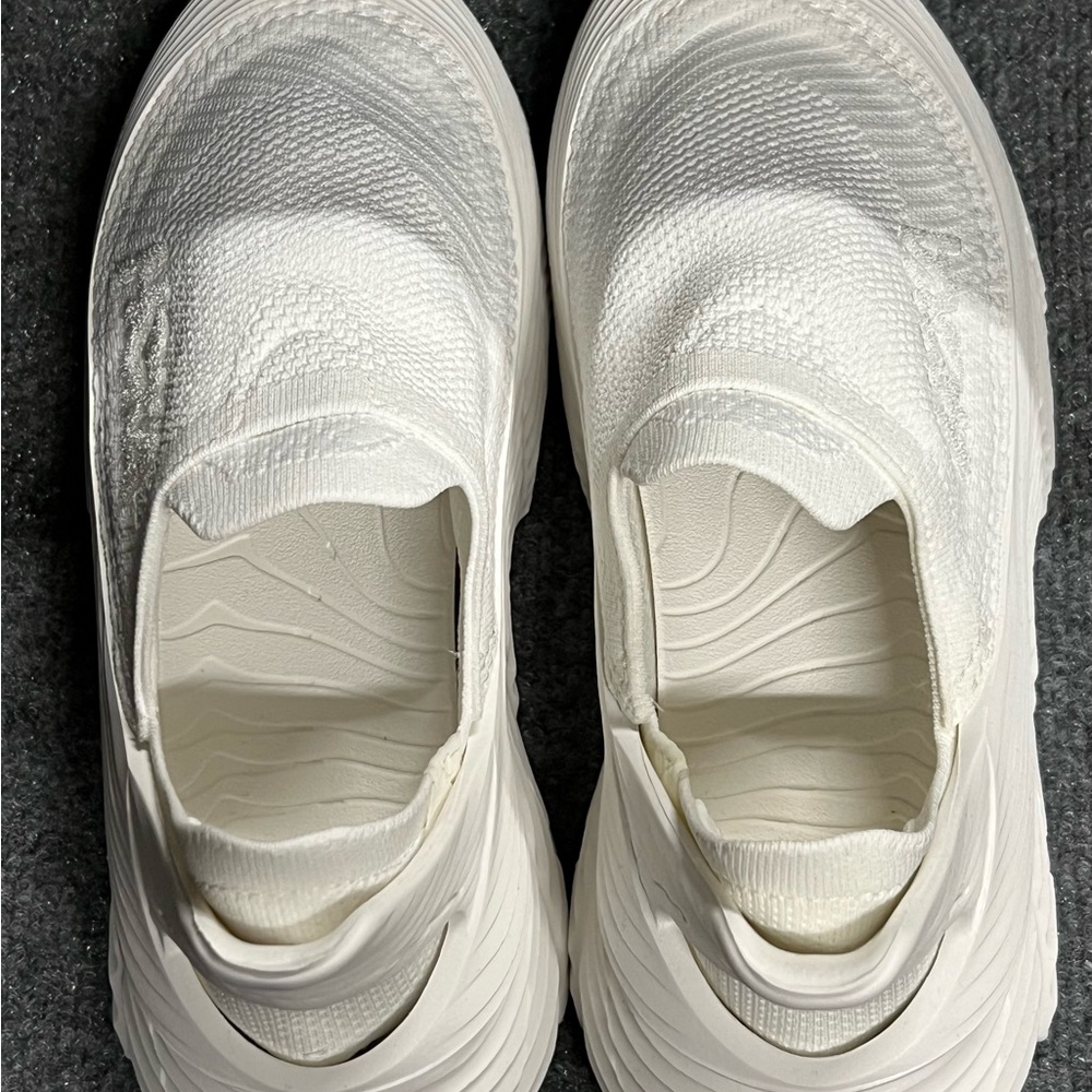 HOKA One One Restore TC White Slip On Sneakers 
#1134532RAWW Men’s 8 Women’s 9 - Picture 3 of 5
